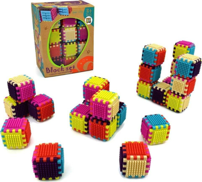 Lodër edukative Edu Pro Kids Spatial Blocks, blloqe gjashtëkëndore ndërtimi, shumëngjyrëshe
