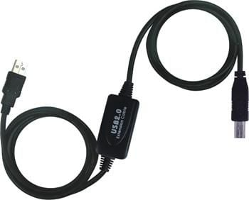 Kabllo USB PremiumCord 2.0 A mashkull në B mashkull, repeater aktiv, 20m, e zezë