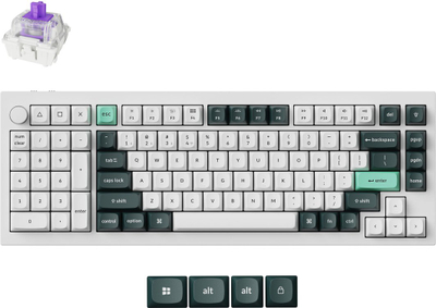 Tastierë mekanike Keychron Q12H P1, me Bluetooth dhe USB, layout US, e bardhë jeshile