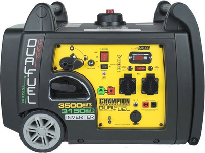 Gjenerator inverter Champion Dual Fuel 3500W, 3150W gaz, me nisje elektrike, i zi