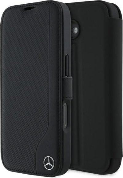 Kapak Mercedes MEBKP16S23RBGVK për iPhone 16, 6.1\", lëkurë, i zi