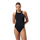 Kostum noti Speedo Racer Zip Swim Bra për femra, Endurance+ Max, mbyllje me zinxhir, i zi