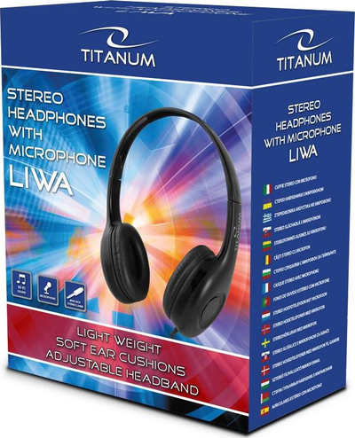 Kufje Titanum Liwa TH114, stereo, me mikrofon, të zeza