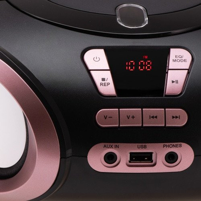 Radio boombox Adler AD 1181, CD MP3 USB, radio FM AUX, black copper