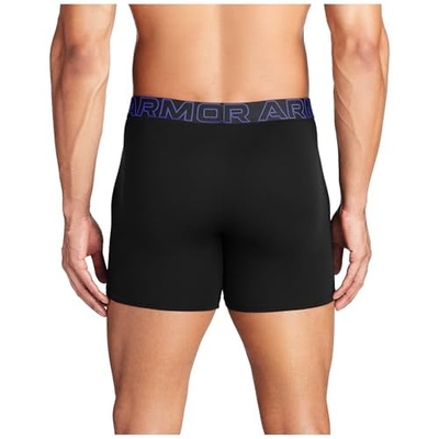 Boksera për meshkuj Under Armour Performance Cotton, 3 copë, 6" inseam, jeshile neon blu, XXL