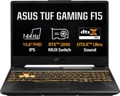 Laptop ASUS TUF Gaming F15, 15.6", Intel Core i5, 8GB RAM, 512GB SSD, NVIDIA GeForce RTX 2050, i zi