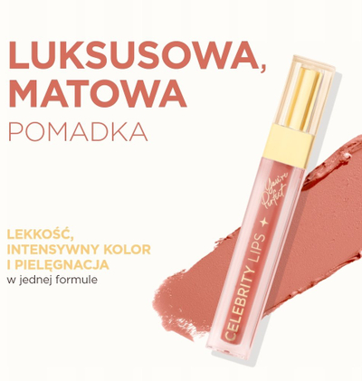 Ruj i lëngshëm mat Eveline Celebrity Lips 08N, qëndrueshmëri e gjatë, 4ml, i kuq