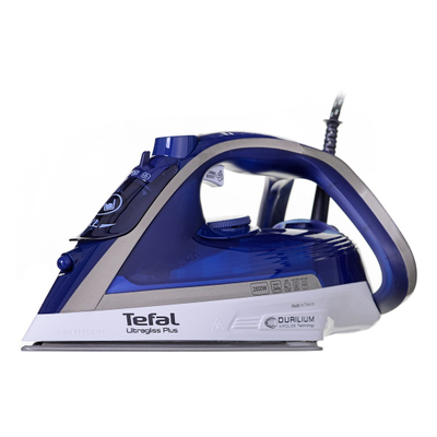 Hekur me avull Tefal Ultragliss Plus FV6812E0, 2800W, taban Durilium Airglide, blu