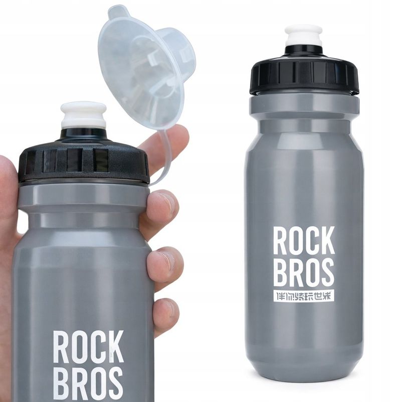 Shishe uji për biçikletë Rockbros 600ml, BPA free, gri