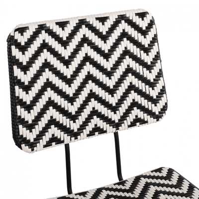 Karrige metalike Allegra HM5693, thurje wicker, 46x56x88cm, e zezë bardh