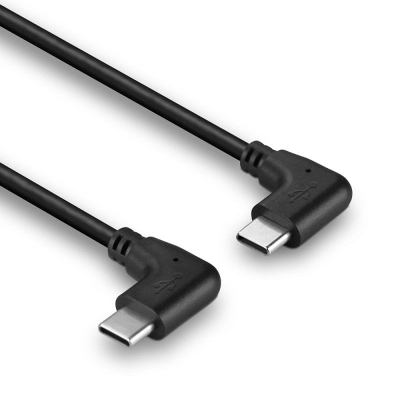 Kабел USB C Lindy 0.5m, USB 2.0, агол 90°, црн