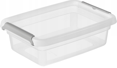 Kuti plastike shtëpiake Moxom, 1L, me kapak, gri