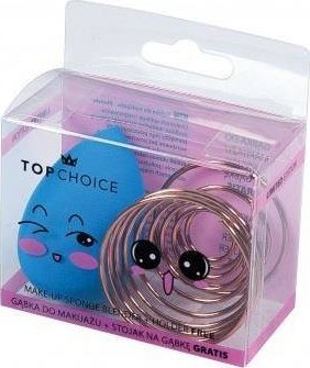 Set sfungjer grimi Top Choice, 1 copë, me mbajtëse metalike, blu