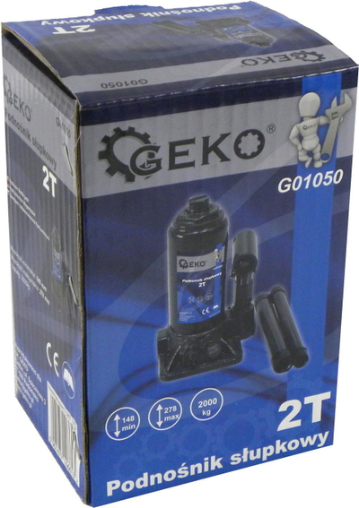 Krik хидрауличен Geko 2T, висина 148-278 mm, син