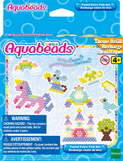 Set rruaza Aquabeads Pastel Fairy Tale, mbi 600 rruaza, shabllone dizajni, shumëngjyrësh