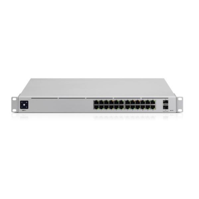 Switch rrjeti Ubiquiti UniFi USW PRO 24, 24 porta Gigabit, 2 porta 10G SFP+, argjendtë