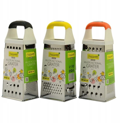 Rallë metalike Maestro MR1601-24, 4-anëshe, çelik inox, me dorezë jeshile