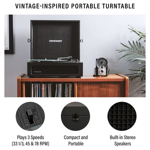 Crosley Gramofon+Bluetooth Voyager Black Cr8017B-Bk4