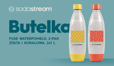 Сет шишиња Sodastream Fuse, 2x 1L, PET без BPA, портокалова