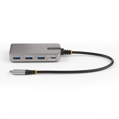 Hub USB C StarTech me 4 porta, 3x USB A 10Gbps, 4K 60Hz DP Alt Mode, gri