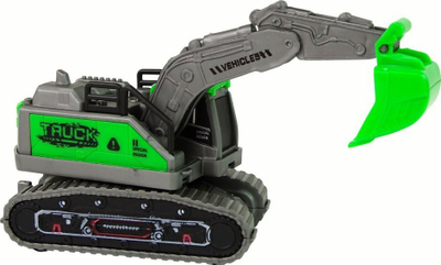 Lodër eskavator Leantoys, friction drive, plastikë, i gjelbër