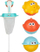 Lodra banjoje për kalamaj Bath Toys With Strainer, set me kosh me rrjetë dhe 3 toptha që notojnë, me ngjyra nga të gjitha