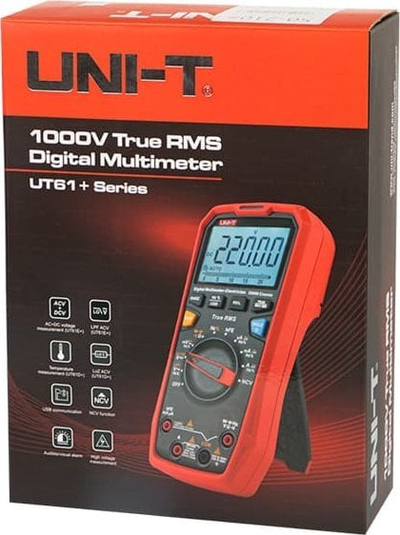 Multimetër dixhital Uni-T UT61B+, True RMS, ekran LCD, i kuq