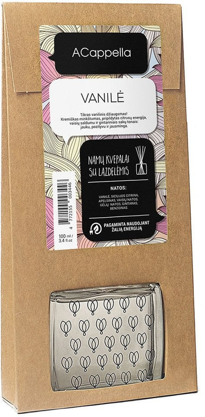 Difuzer aromash me shkopinj ACappella Vanilë, 100ml, aromë vanilje