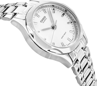 Orë dore Casio LTP-1275D-7A, analoge, çelik inox, me faqe të bardhë