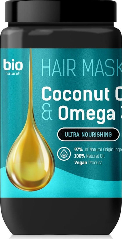 Maskë flokësh Bio Naturell me vaj kokosi &amp; Omega, ultra ushqyese, 946 ml, e zezë