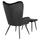 Kolltuk me stol këmbësh Crawley 70x57x103Hcm (HM8918.04), zezë