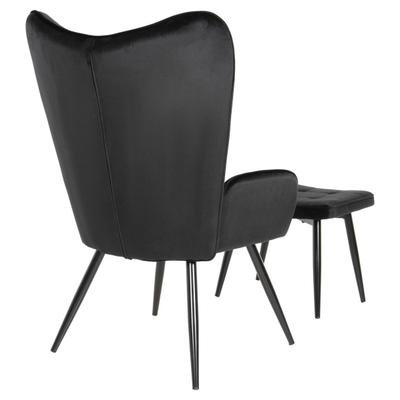 Kolltuk me stol këmbësh Crawley 70x57x103Hcm (HM8918.04), zezë