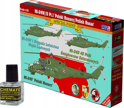 Set për maket MisterCraft Mi-24W D Polish Hussar, shkallë 1:72, helikopter lufte, shumëngjyrësh