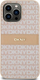 Mbulesë telefoni DKNY PU Leather Repeat Pattern Tonal Stripe, për iPhone 14 Pro, rozë