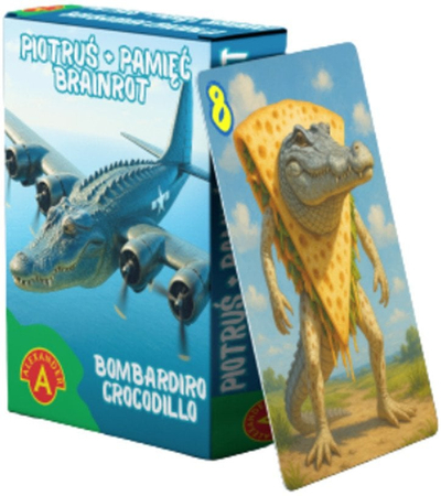 Loja me letra Alexander Piotruś Brainrot Bombardiro Crocodillo, për familje, për kalama dhe të rritur