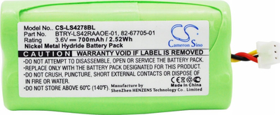 Резервна батерија Symbol BTRY LS42RAAOE 01, 700mAh, за LS4278 DS6878 LI4278, зелена