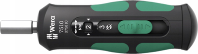 Kaçavidë momenti Wera 7510 Kraftform Safe Torque, 1–3 Nm, 1/4\", e gjelbër