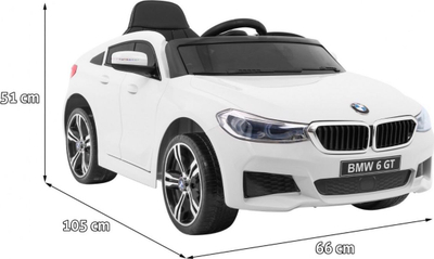 Makina elektrike për kalamaj BMW 6 GT, 105 x 66 cm, deri 30 kg, e bardhë