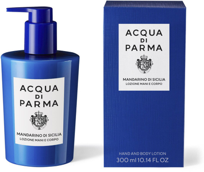 Locion duarsh dhe trupi Acqua di Parma Mandarino di Sicilia, 300ml, aromë agrumesh, shishe blu