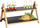 Set servirjeje Kesper Bamboo, 2 nivele, bambu dhe shist, kafe natyrale