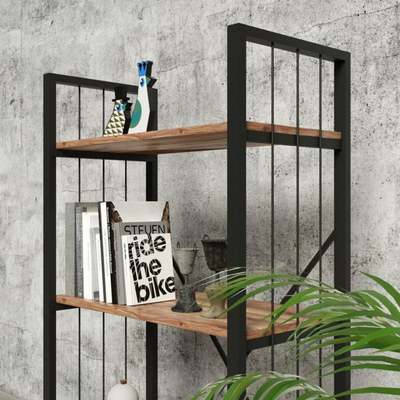 Raft për libra Indus 60×30×150 cm (HM9425), gri