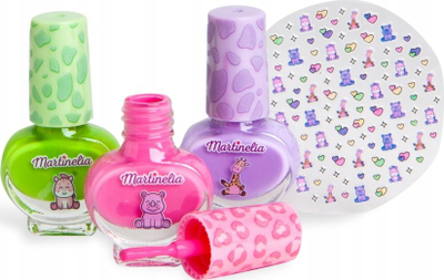 Set llakësh për thonj Martinelia My Best Friends, 3x4ml, me stikera, shumëngjyrësh