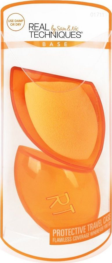 Sfungjer grimi Real Techniques Miracle Complexion, me kuti mbrojtëse, portokalli