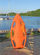 Bojë shpëtimi Aquarius Professional Rescue Buoy, litar me rrip, ngjyrë portokalli