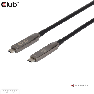 Kабел USB C Club 3D CAC-25xx, 15 m, 8K 60W, USB 3.2 Gen 2, црн