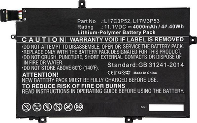 Bateri laptopi CoreParts MBXLE-BA0130 për Lenovo ThinkPad L480, litium jon, e zezë