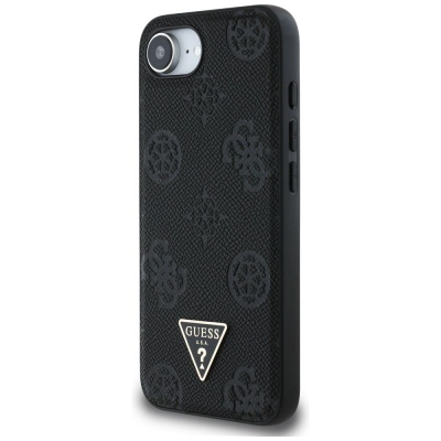 Футрола за телефон Guess Grained Peony за iPhone 16e, MagSafe, црна
