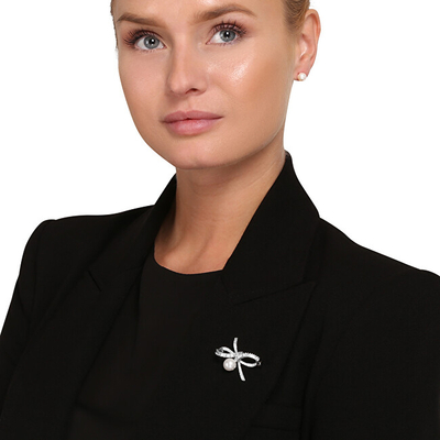 Broshë për femra JwL Luxury Pearls JL0842, e argjendtë
