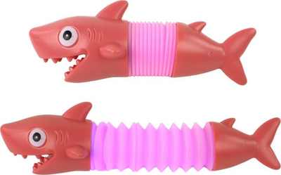 Lodër antistres LEANToys Stretch Shark, që shtrihet, me dritë, shumëngjyrëshe