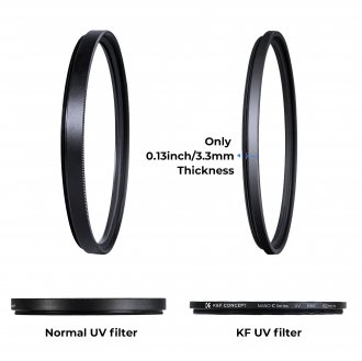 Filter fotografik K&F Concept C Series UV MC 62mm, kornizë slim, shumë-shtresor, i zi
